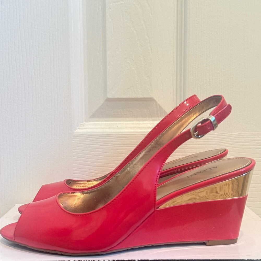Alfani Red Peep Toe Wedges
